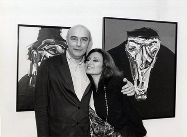 Rocío Jurado con el pintor Antonio Saura en la inauguración de Arco de 1982