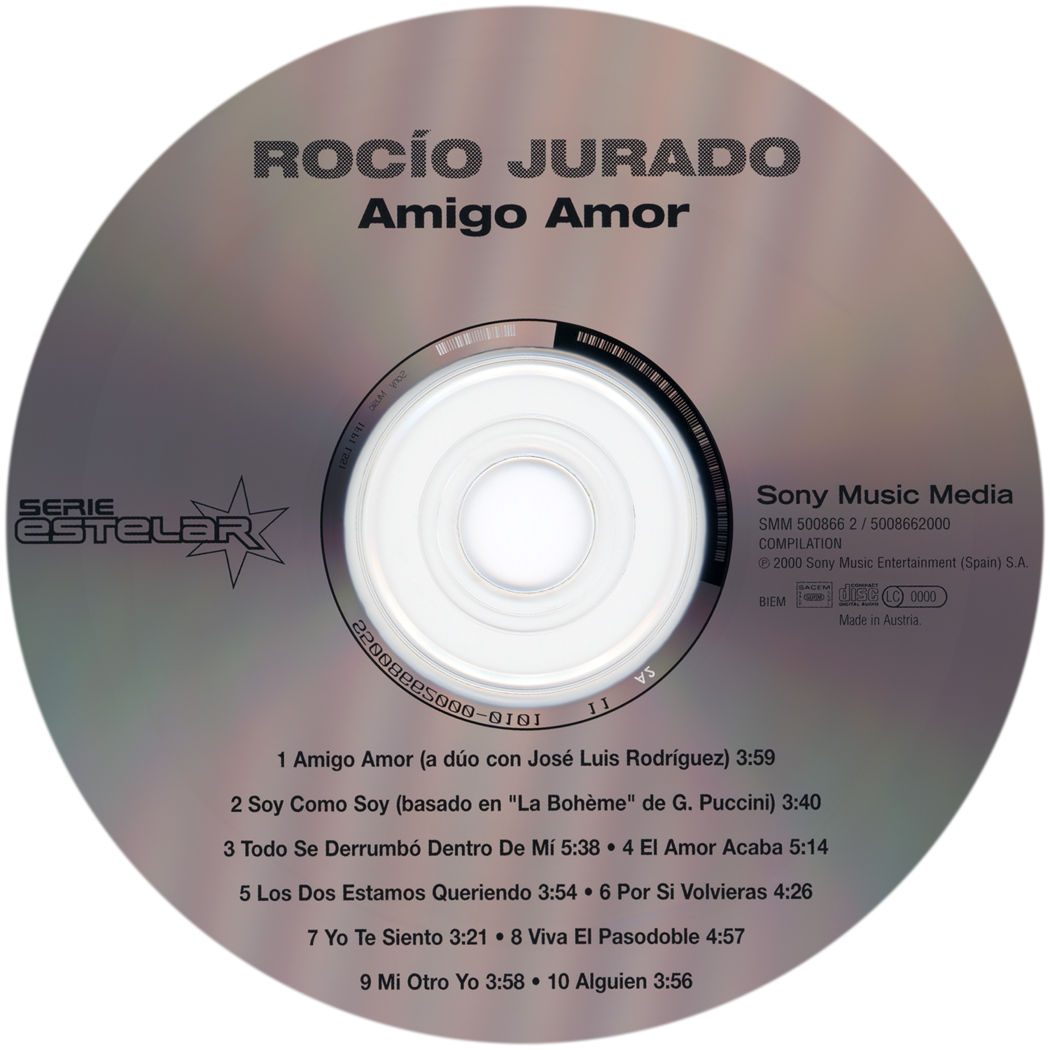 Carátula del disco óptico del CD «Amigo amor».