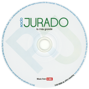 Carátula del disco óptico del CD «Rocío Jurado - La más grande»