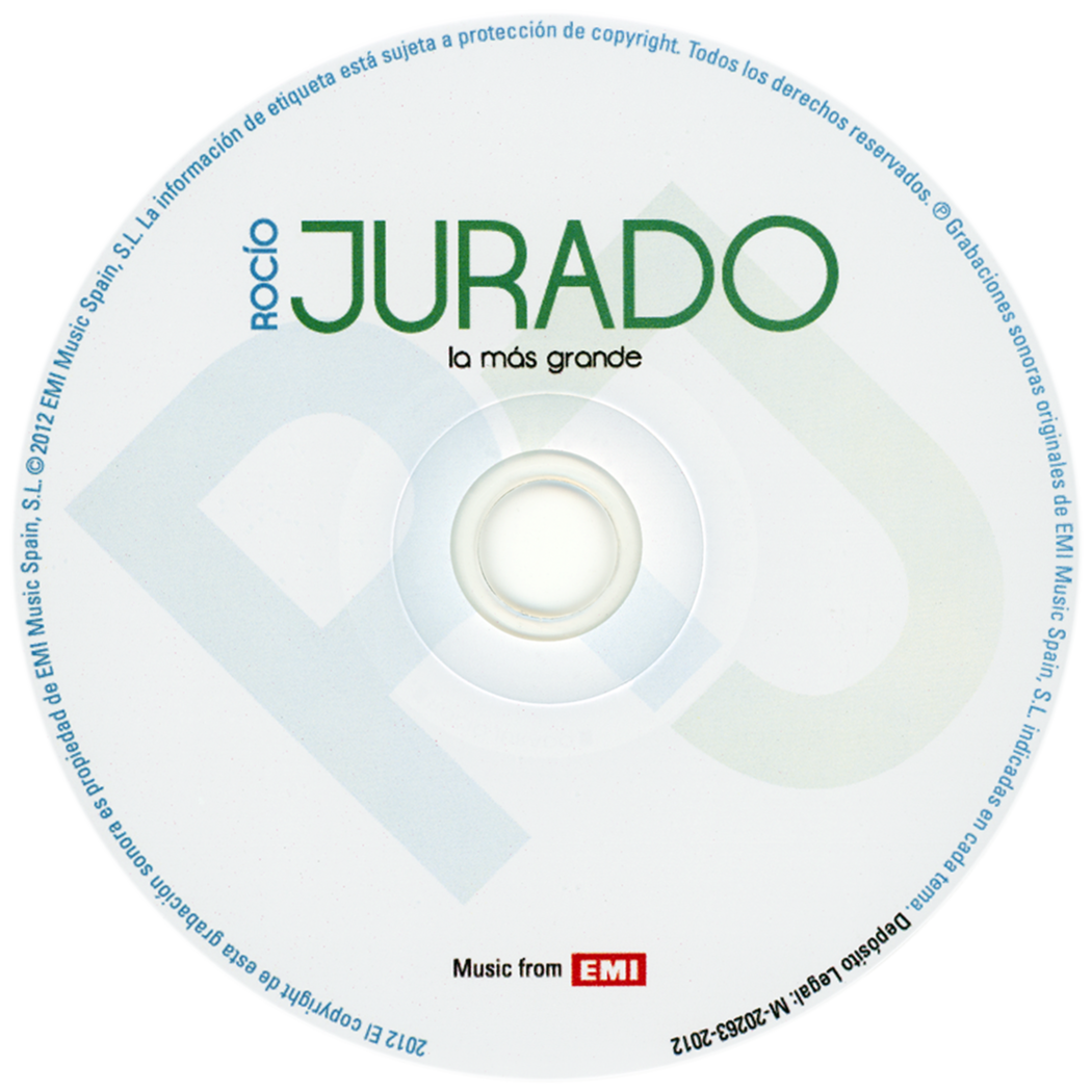 Carátula del disco óptico del CD «Rocío Jurado - La más grande»