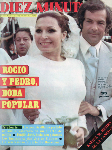 Portada de revista sobre la boda de Rocío Jurado y Pedro Carrasco