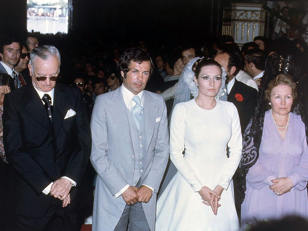 Rocío Jurado y Pedro Carrasco durante la boda religiosa