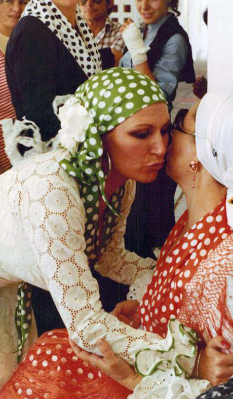 Rocío Jurado y Marcelina Fernández (Lina) en el día del bautizo de Rocío Carrasco