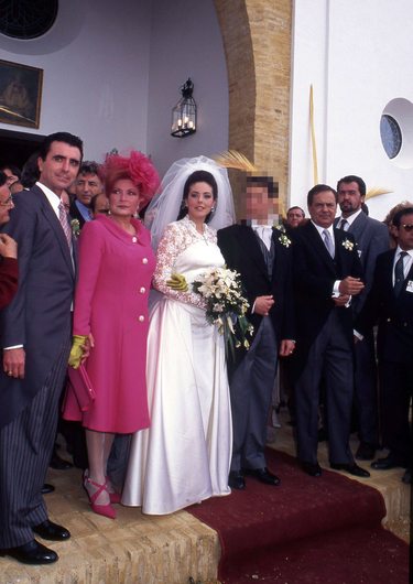 Rocío Jurado, José Ortega Cano, Pedro Carrasco y Rocío Carrasco en el día de su boda