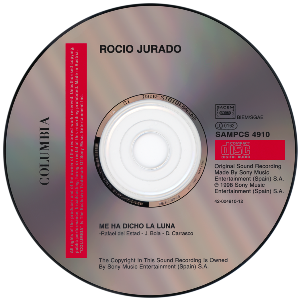 Carátula del disco óptico del CD single «Me ha dicho la luna»