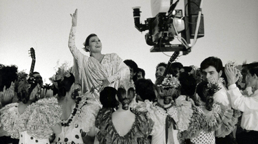 Rocío durante el rodaje de «Sevillanas»