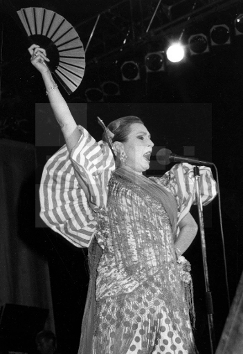 Rocío durante una actuación en las fiestas patronales de Móstoles